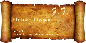 Fleiner Tivadar névjegykártya